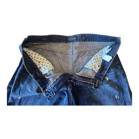 Lucky Brand Original Straight Leg Jeans, 38 X 30 light distressing - Picture 5 of 8